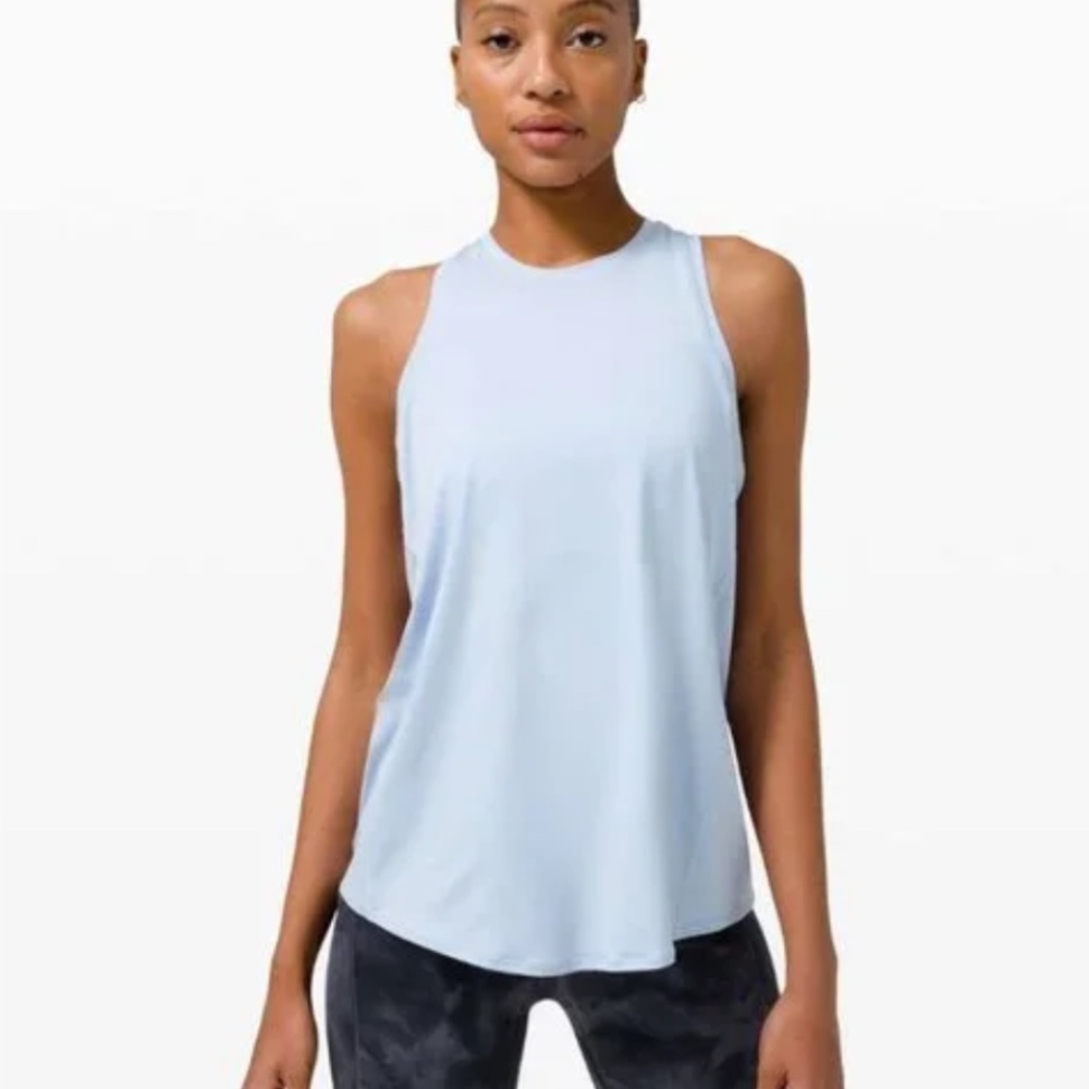 NWT Lululemon Women's All Tied Up Open Back Tank Blue Linen XS
